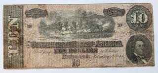 Confederate Currency: $10 Banknote Lot 5