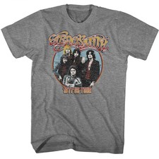Image of Aerosmith - 1977 Tour - American Classics - Heather Gray Adult Short Sleeve T-Sh