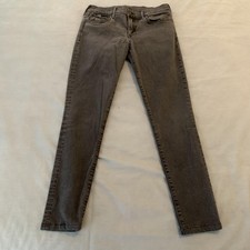 True Religion Halle Jeans Womens 29 Gray Charcoal Mid Rise Super Skinny Denim