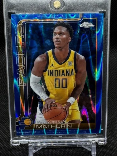 2025-26 Topps Chrome Bennedict Mathurin Blue Ray Wave 50/150 Refactor