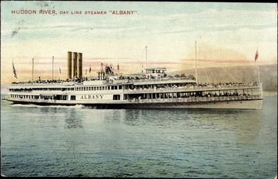 Ak Hudson River Day Line, Dampfer Albany, Raddampfer - 4122431