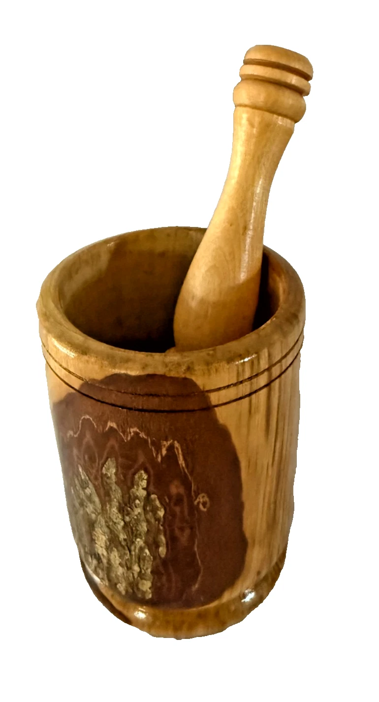 Handcrafted 6" Tall Wooden Mortar and Pestle
Opens in a new window or tab