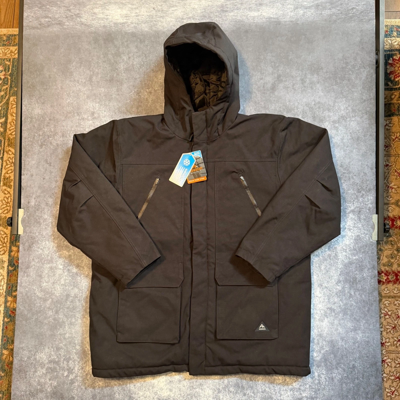 Ridgecut Mens Sub-Arctic Insulated Waterproof Parka Jacket Black 2XL FMN23-1258