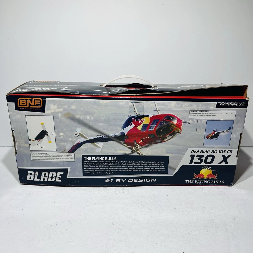 New Blade 130 X Red Bull RC Helicopter BO-105 CB BLH3880 Horizon Hobby BNF - Image 2 of 4