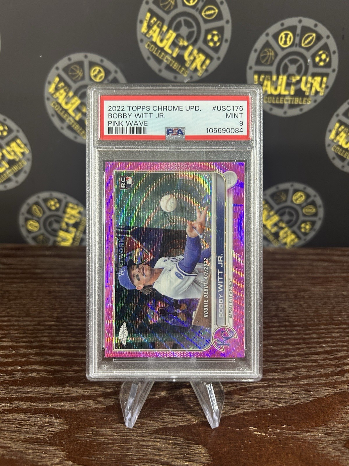2022 Topps Chrome Update Bobby Witt Jr Pink Wave PSA 9 Rookie RC #USC176