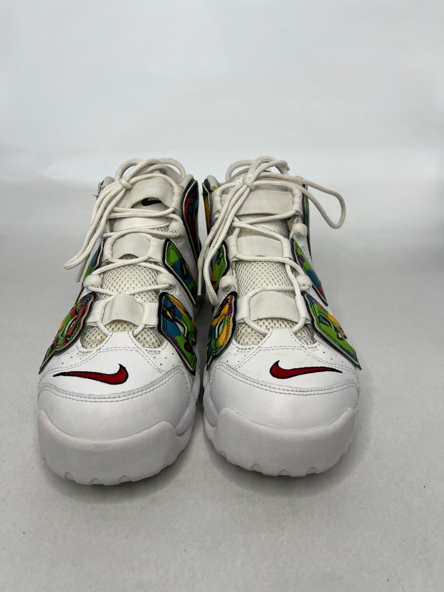Nike Air More Uptempo Peace Love Swoosh Sneakers Mens 11.5 White Lace Up Logo Nike Air More Uptempo Shoes Peace Love Basketball White Mens  main image 4