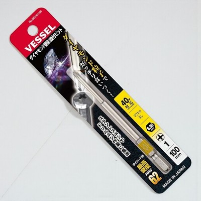 VESSEL DG161100 Diamond Gousai Stepped Phillips Bit +1 100mm 6,35mm Hex Shank