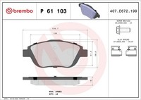 Brembo Bremsbelagsatz, Scheibenbremse P 61 103 FüR CitroËN Peugeot DS Opel