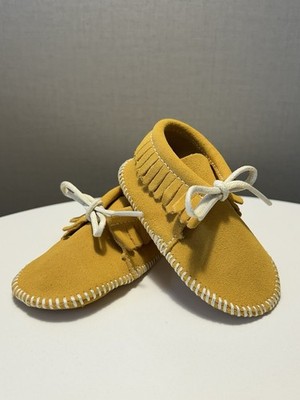 Mili Designs NYC BABY MOCCASINS Leather SOFT SOLE SHOES Size 5 Native American