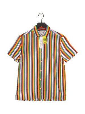 Topman Herren Hemd S Mehrfarbig Gestreift 100% Viskose Basic Neu Mit Etikett