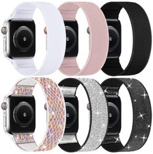Stretchy Nylon Solo Loop Bands Compatible with Apple Watch 38mm 40mm 41mm 42 B11