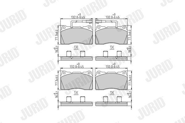 Front JURID 573433J Brake Pad Set, disc brake for ALFA ROMEO