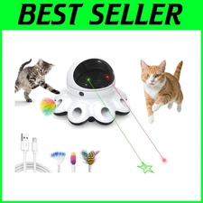 Interactive Cat Laser Toy with Feather Whack A Mole