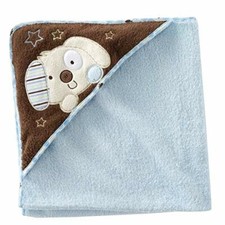 Baby Boy's First Moments Puppy Dog Hooded Terry Bath Towel