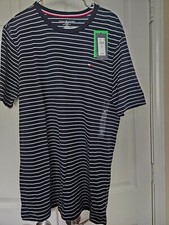 Tommy Hilfiger Mens Pearl Blue Stripe S/S Shirt 100 Cotton NWT 32.50 Retail