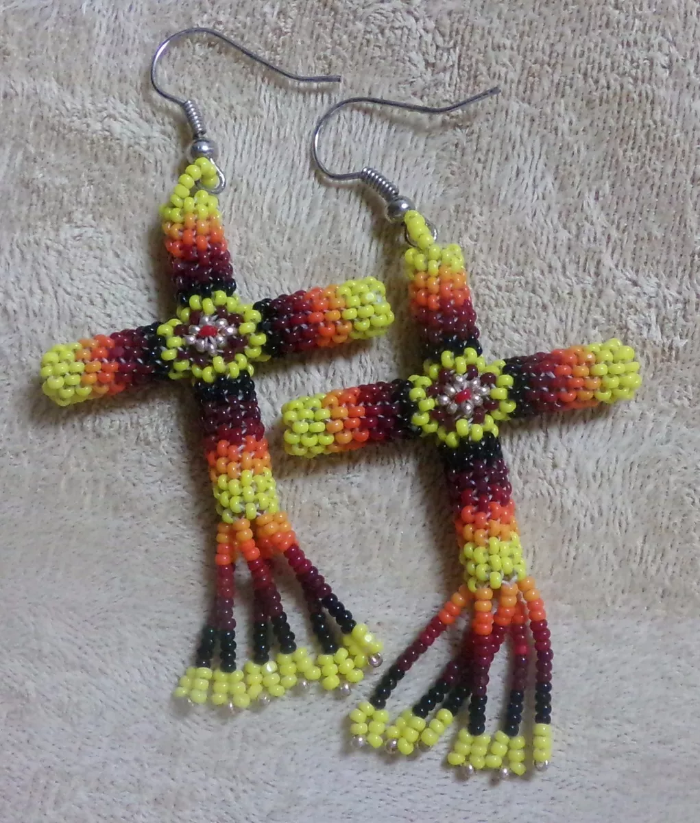 Native american beaded cross necklace deals