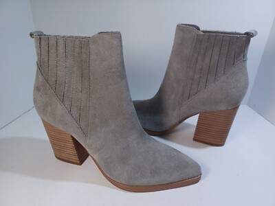 Marc Fisher LTD Alva Women Light Grey Suede Pointed Toe Ankle