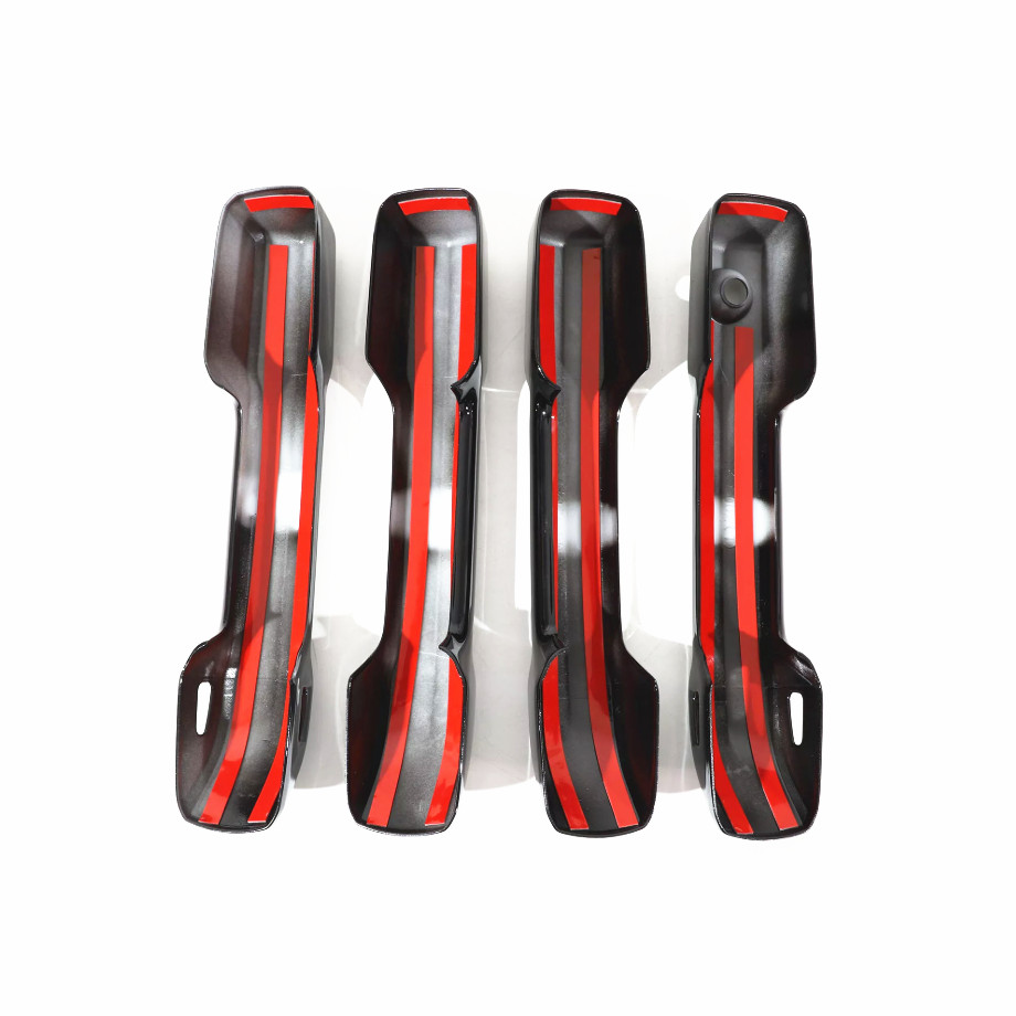 For Tundra 4Runner 2025 Gloss Black Door Handle Bezel Cover Trim w/smart Keyhole