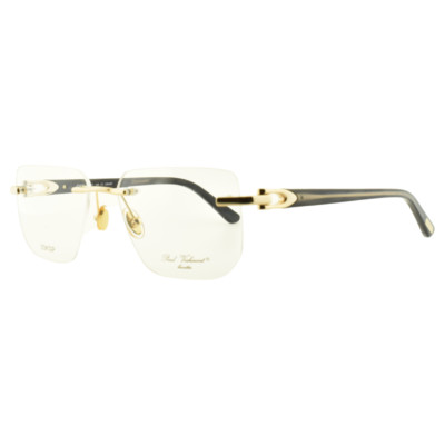 NEW! PAUL VOSHERONT PV633 C1 23KGP Handmade Gold Rectangle Rimless Optical Frame