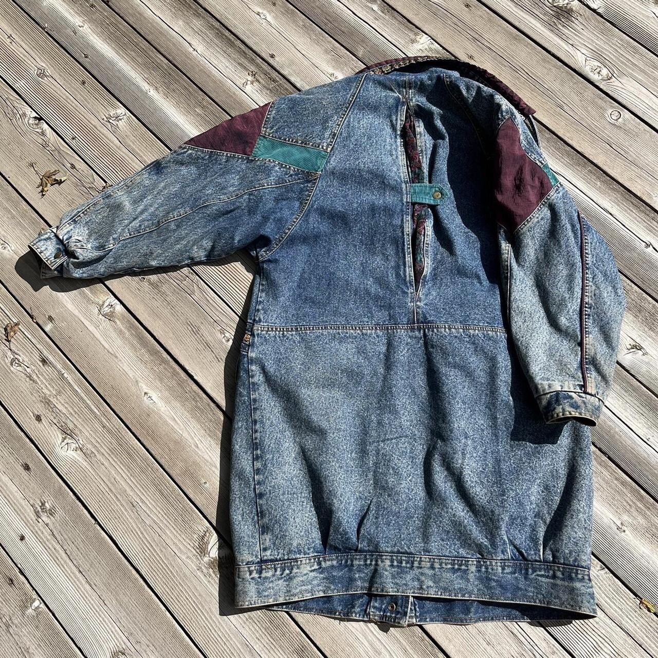 Weathered Blues patchwork denim mid length 80s vi… - image 6