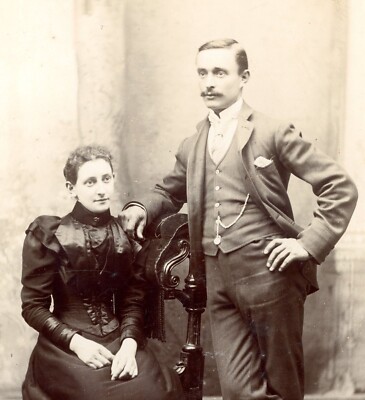 Antike Kabinettkarte W Shephard Bridport Portrait Ehemann & Frau viktorianisch #37