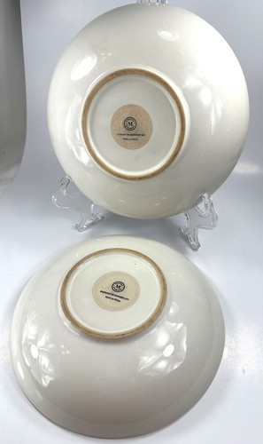 Set of 2 Martha Stewart Blue Reactive Glaze Large/Shallow Stoneware Pasta Bowls - Picture 13 of 15