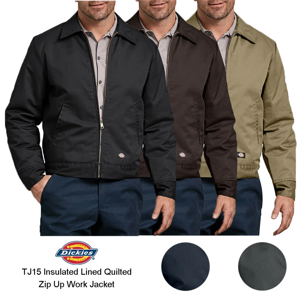 Chaqueta para hombre Dickies aislante forrada acolchada Eisenhower cremallera abrigo acolchado TJ15