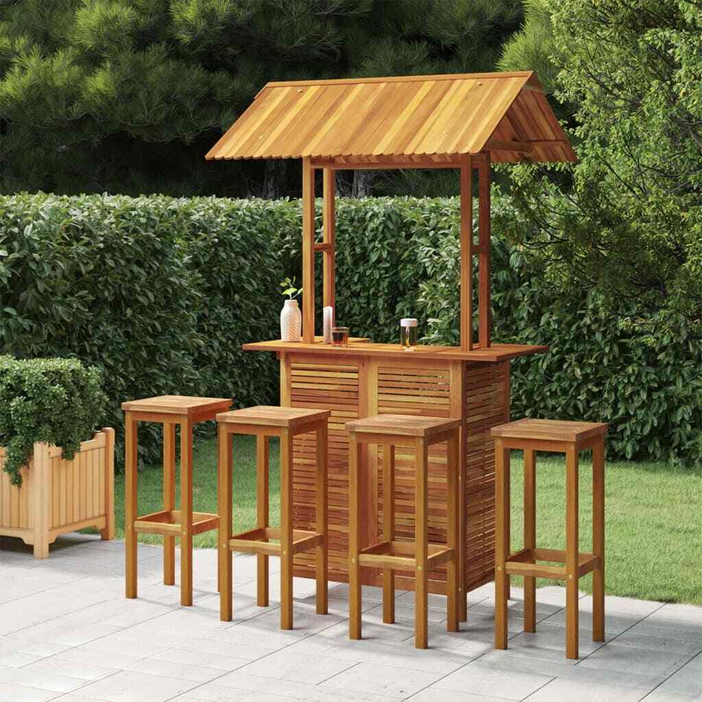 Piece Patio Bar Set Solid Wood Acacia vidaXL