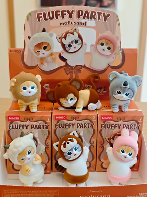 MINISO Mofusand Fluffy Party Series Cat Confirmed Blind Box Figure