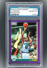 2000-01 Topps Chrome - P.J. Brown #133 Refractor Hornets PGS 8.5
