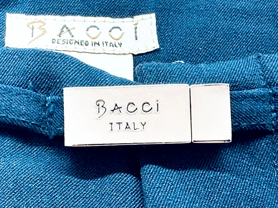 💕Pantalones Bacci Made in Italy para mujer y mujer azul marino mezcla de poliéster talla 8 Foto 4 de 4