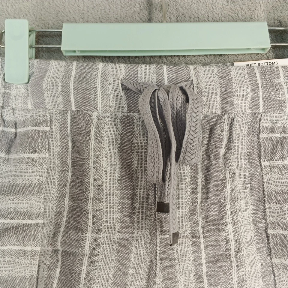 Nuevo con etiquetas $39 Pantalones Cortos Style & Co Verano Mezcla de Lino Talla PEQUEÑA Tiro Medio Gris Rayas Foto 3 de 4