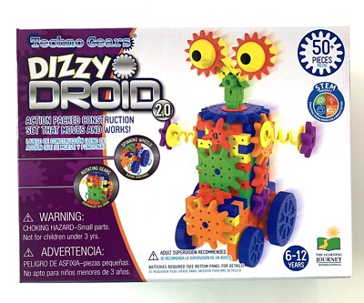 Techno Gears Dizzy Droid Construction Set STEM Build - 50+ Pieces. NEW Sealed