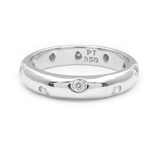 TIFFANY & Co. Etoile Platinum Diamond 4mm Band Ring 7 $3,300 - Picture 3 of 5