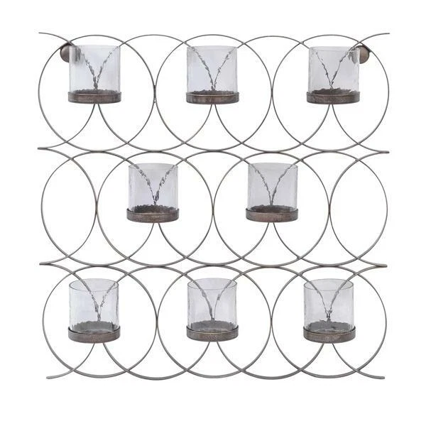 Aplique de pared de aluminio bronce Libra Circle Link Foto 3 de 3