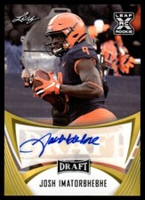 2021 Leaf Draft Autographs Gold Josh Imatorbhebhe Auto Illinois Fighting Illini