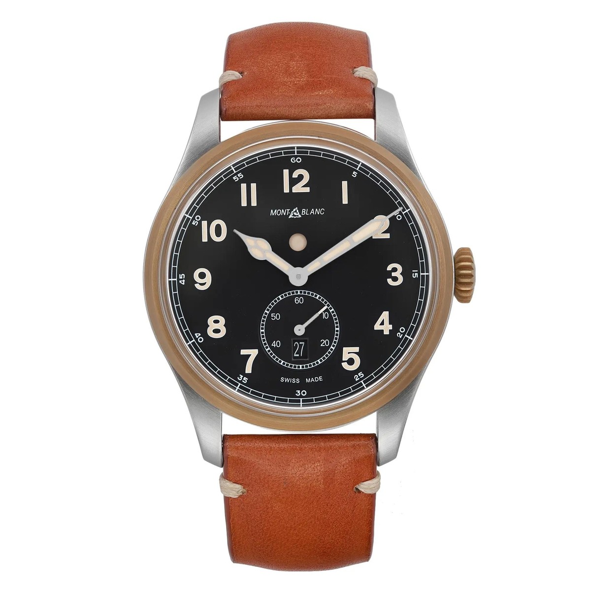 Montblanc 1858 Dual Time 44mm Steel Black Dial Automatic Men Watch