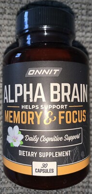Onnit Labs Alpha Brain Memory & Focus Bottle 30 Capsules Caps Sealed 12/25