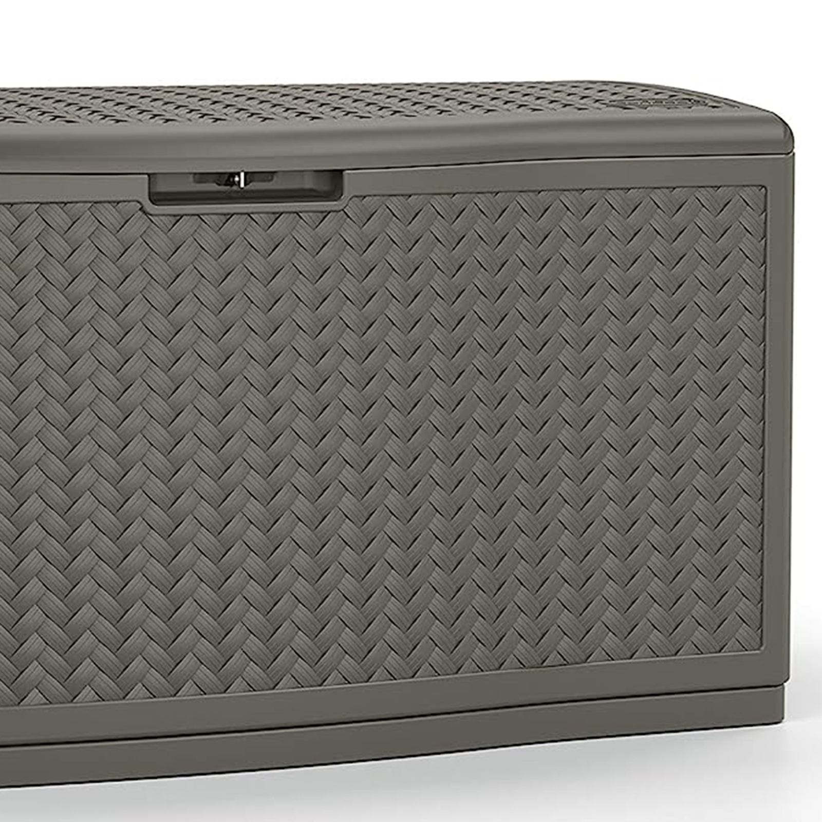 Suncast 124 Gallon AllWeather Outdoor Herringbone Storage Deck Box