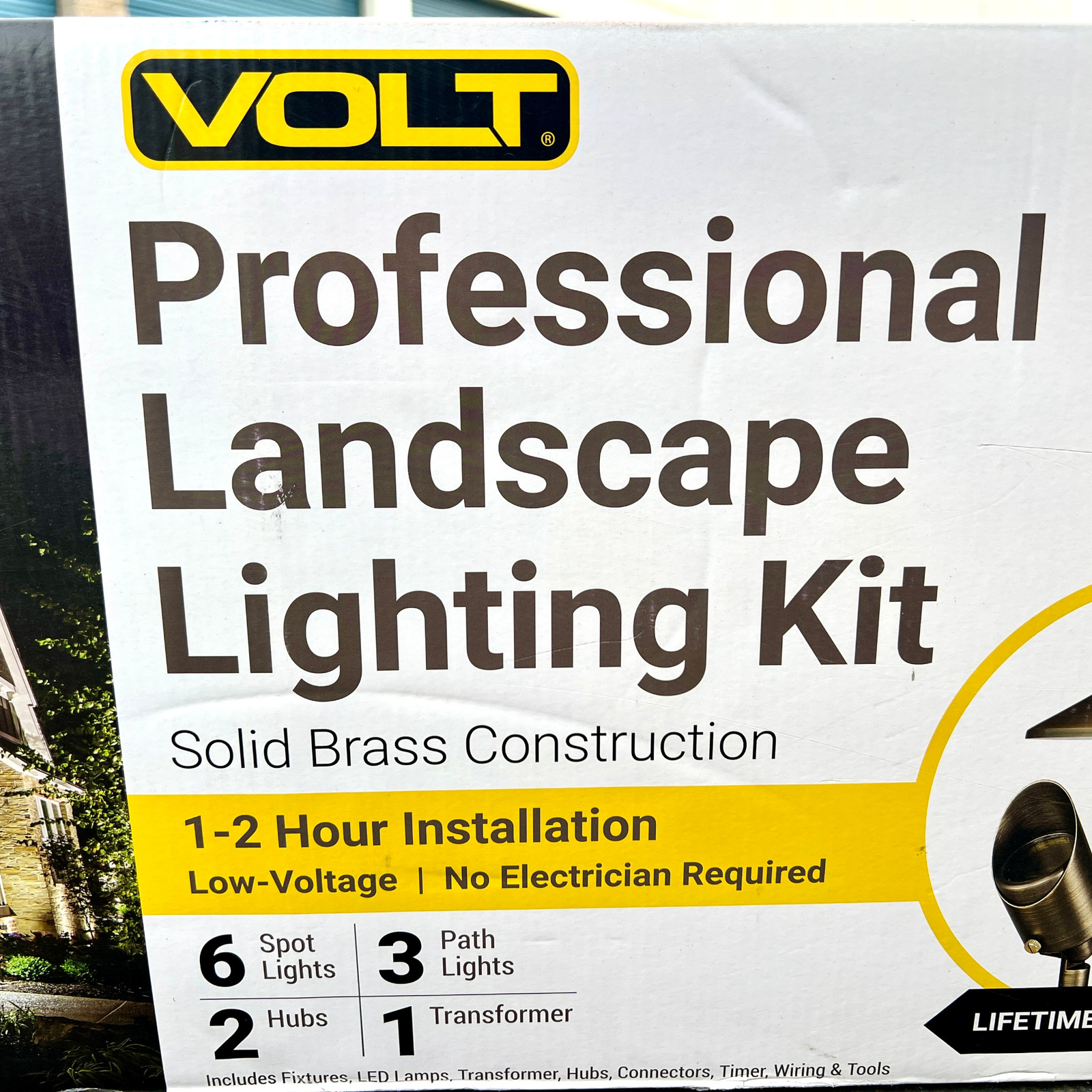 VOLT Landscape Lighting 9piece Path and Area Light Brass LED Starter Kit Spot eBay