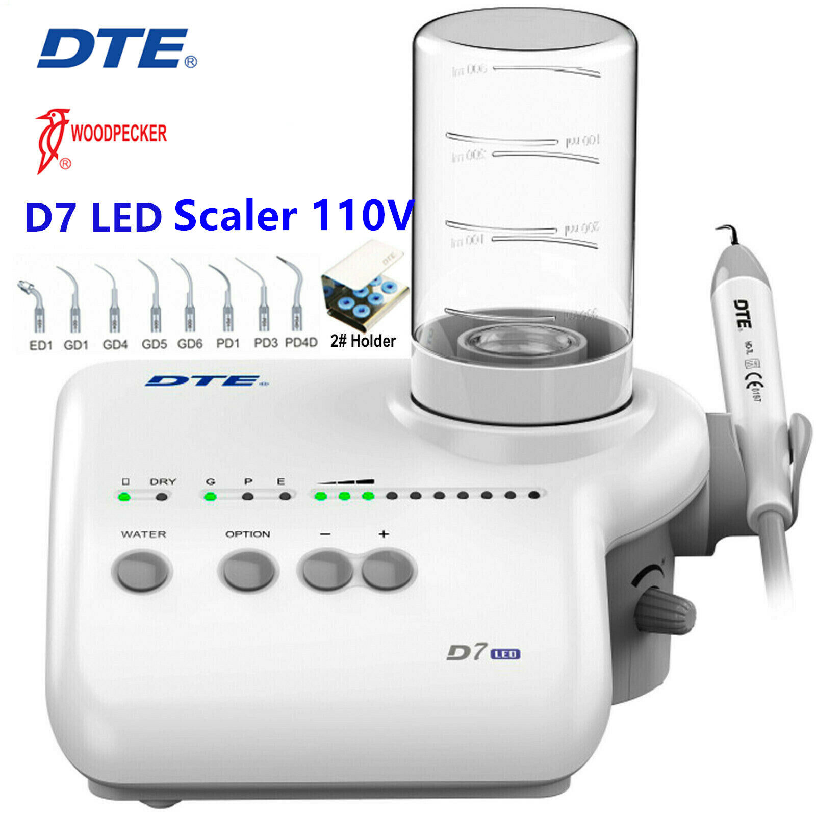 Woodpecker DTE D7 LED Dental Ultrasonic Scaler Handpiece 110V