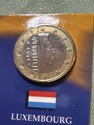 #ad 2002 LUXEMBOURG 1 EURO EU Bi Metallic Coin Henri I 1st Year KM#81 $3.50