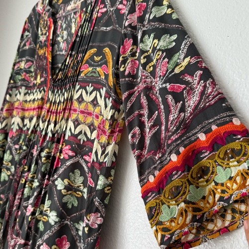 RAPSODIA Embroidered multicolored Dress Boho Bohemian eclectic aesthetic Small - Picture 5 of 13