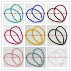 Natural 4mm Faceted Multicolor Gemstone Round Bead Necklace 16-28"