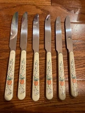 International Stoneware MARMALADE GEESE / APPLE Knives (6)