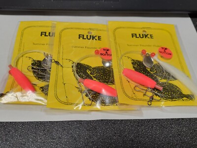 3 NJ Hand Tied HI-LO w/Spinner, White Hair, Red Float Fluke/Summer Flounder Rigs