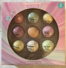 Brand New ~ Body & Earth ~ 9 Pc Assorted Bath Bombs Bath Set ~ Great Gift!