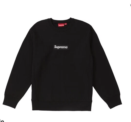 Col rond logo Supreme Box (FW18) noir moyen M 100% coton neuf avec étiquettes