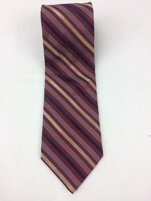 Roberto Villini Collezione Men's Tie Hand Made All Silk, Multicolored Striped
