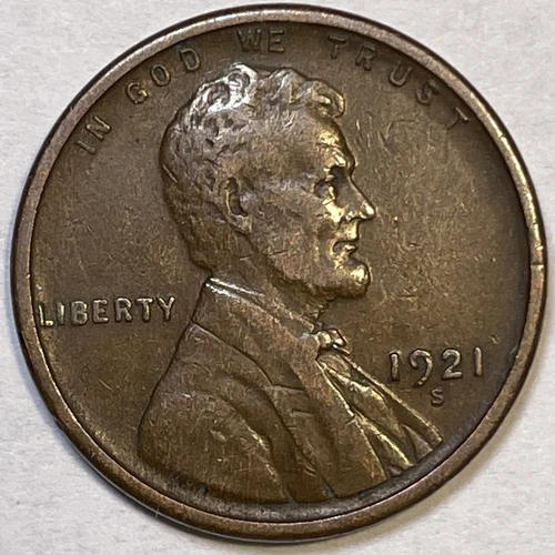 1921-S Lincoln Wheat Cent Extremely Fine XF Coin #13259